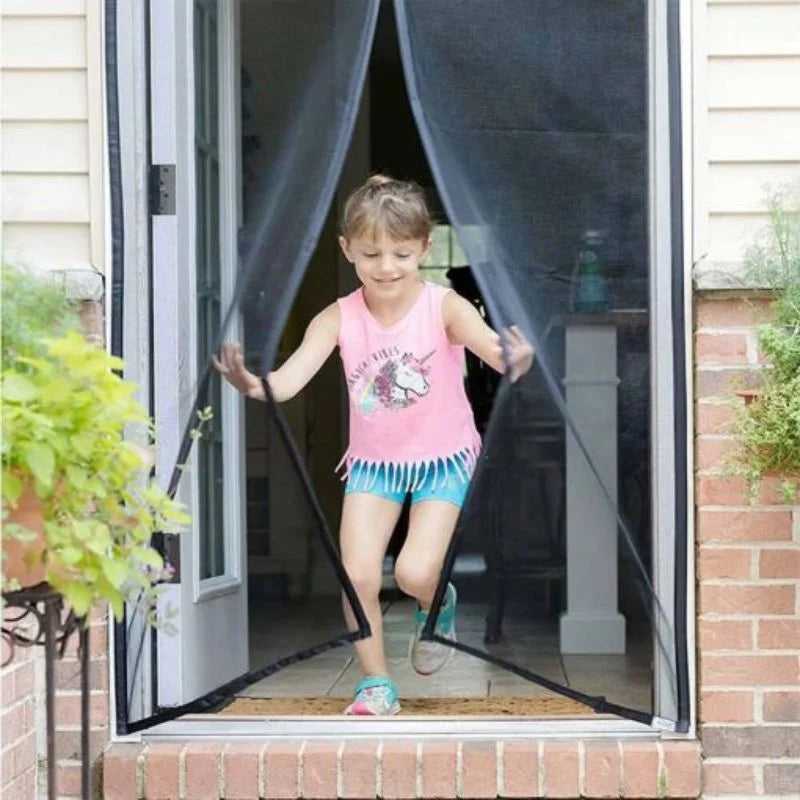 Hands-Free Retractable Magnetic Door Mesh | Magic Mesh Screen Door with Magnetic Closure | Random Colors