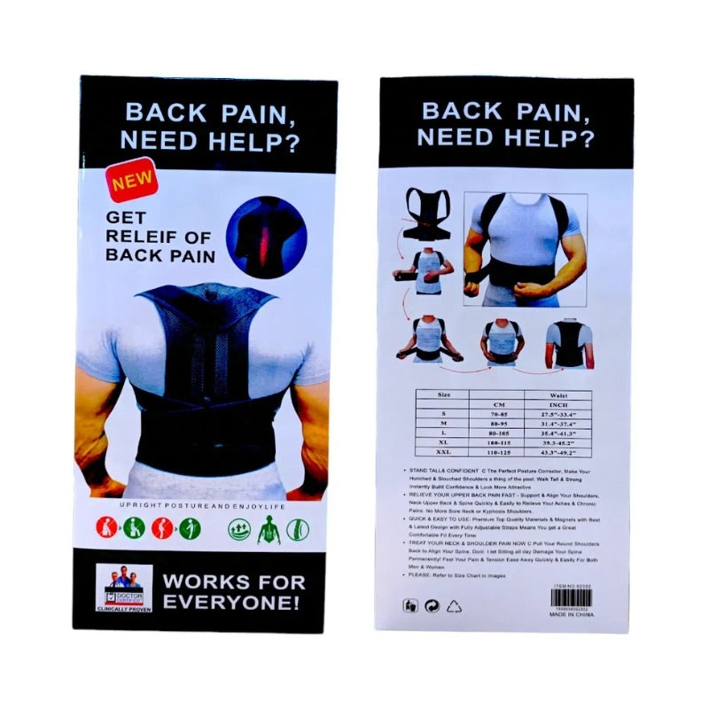 Back Pain Relief Posture Corrector Belt | Adjustable Support for Spine, Shoulder & Lumbar Alignment | XL