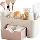 Plastic Makeup Organizer with Drawer | Desktop Cosmetics & Makeup Brush Storage Box | Office & Stationery Organizer