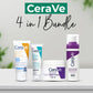 CeraVe 4-in-1 Skincare Kit | Cleanser, Serum, Sunblock & Night Cream | Dermatologist-Approved Routine
