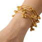 Brass Gold Kashmiri Ghunghroo Bangles Set of 4 Pcs | Traditional Oxidized Indian Festival & Mehndi Jewelry