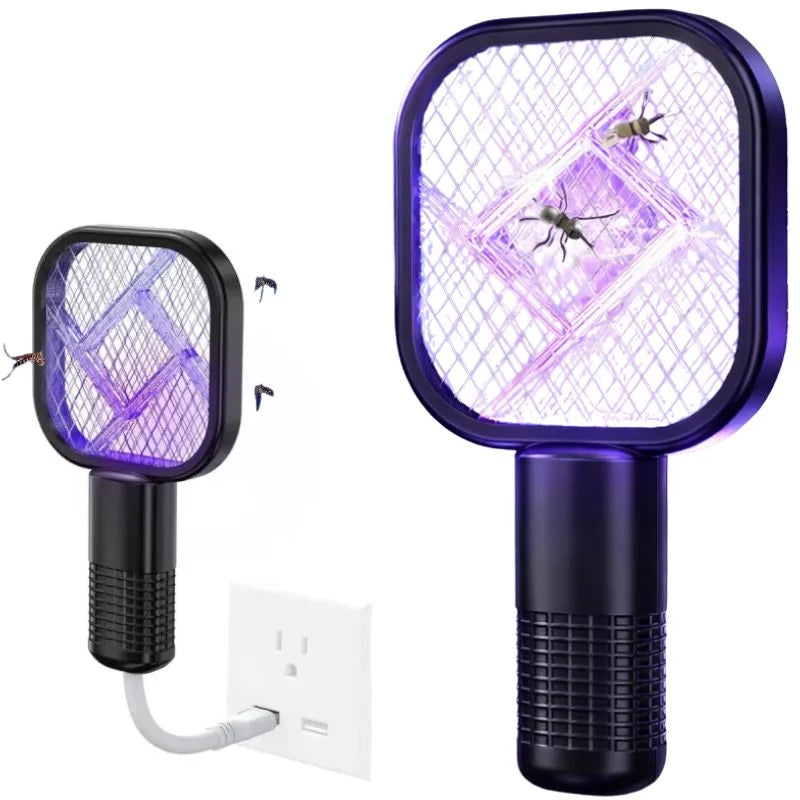 Portable Mini Mosquito Swatter   | USB Rechargeable Electric Bug Zapper with LED Night Light | Random color