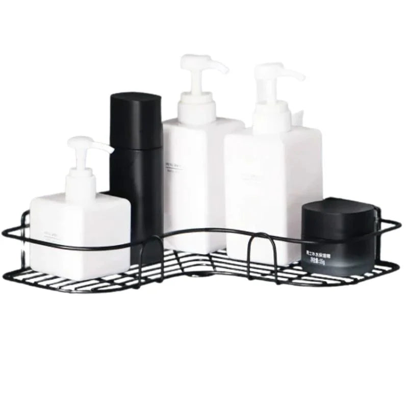 Wall Corner Rack | Multipurpose Kitchen & Bathroom Corner Organizer | Metal Wall Mount Storage Rack