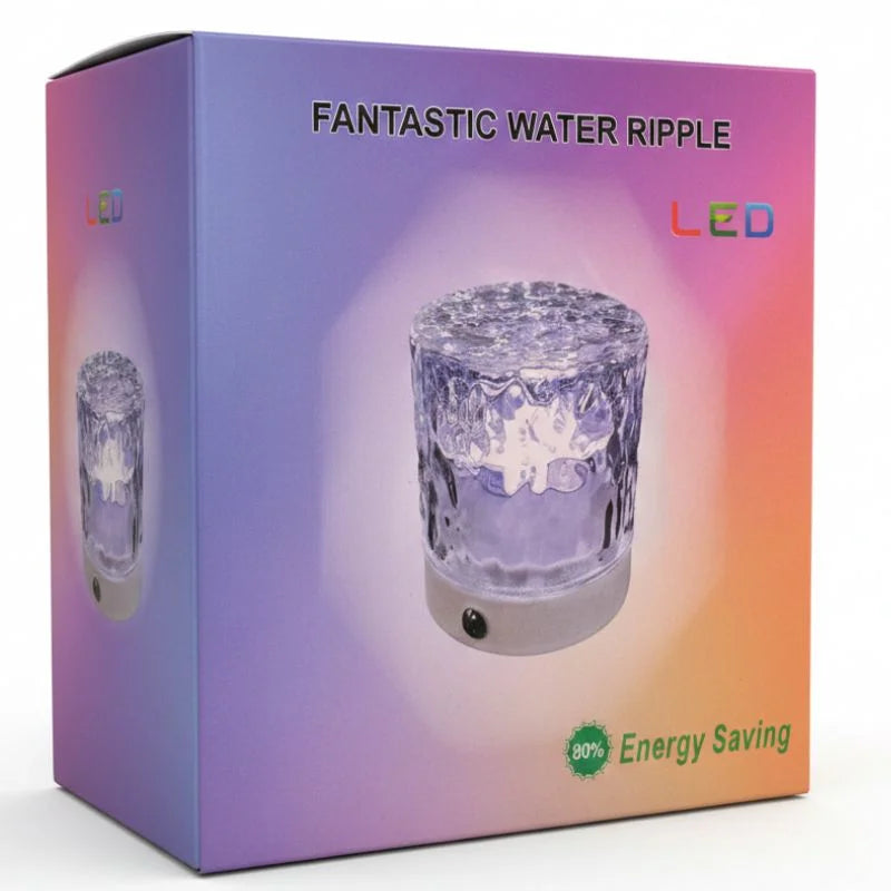 Water Ripple Lamp | 16-Color Rotating LED Night Light with Remote