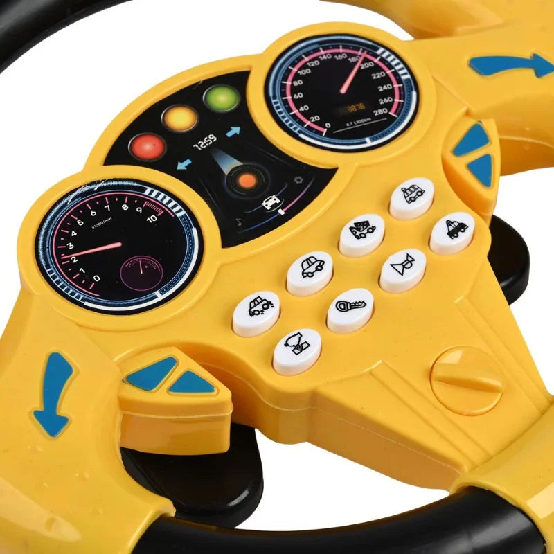 Toy Steering Wheel with Sound Effects for Kids | Interactive Driving Toy with Music & Emergency Sounds