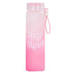 Pink Frosted Glass Water Bottle  |  Leak-Proof Insulated Bottle with Hello Master Decal Logo | 400ml