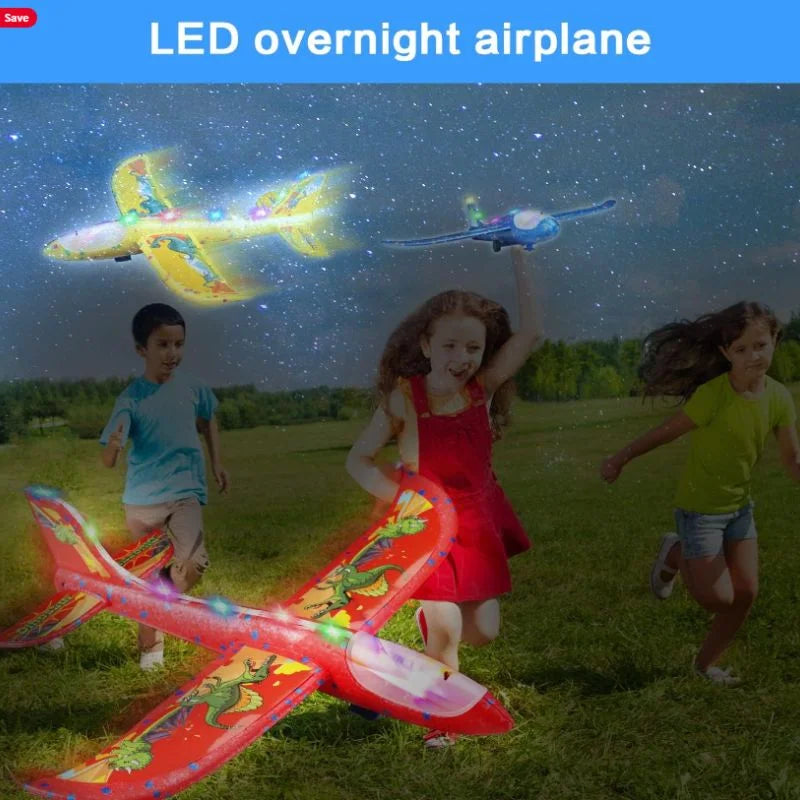 Catapult Gun Aircraft Toy for Kids | Foam Airplane Launcher Glider Flying Toy 2-in-1