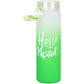 Green Frosted Glass Water Bottle  |  Leak-Proof Insulated Bottle with Hello Master Decal Logo | 400ml