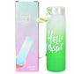 Green Frosted Glass Water Bottle  |  Leak-Proof Insulated Bottle with Hello Master Decal Logo | 400ml