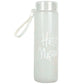 White Frosted Glass Water Bottle  |  Leak-Proof Insulated Bottle with Hello Master Decal Logo | 400ml