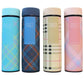 LED Temperature Display Water Bottle | Checkered Design  | Smart Stainless Steel Vacuum 500ml Flask | Random Color