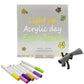 8x8 Inches LED Acrylic Writing Board with USB Light | 7 Colorful Erasable Pens |  Message Board with Markers & Stand