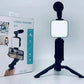 AY-49 Video Making Kit | All-in-One Vlogging Tripod with Wireless Remote, Microphone, LED Light & Mobile Holder