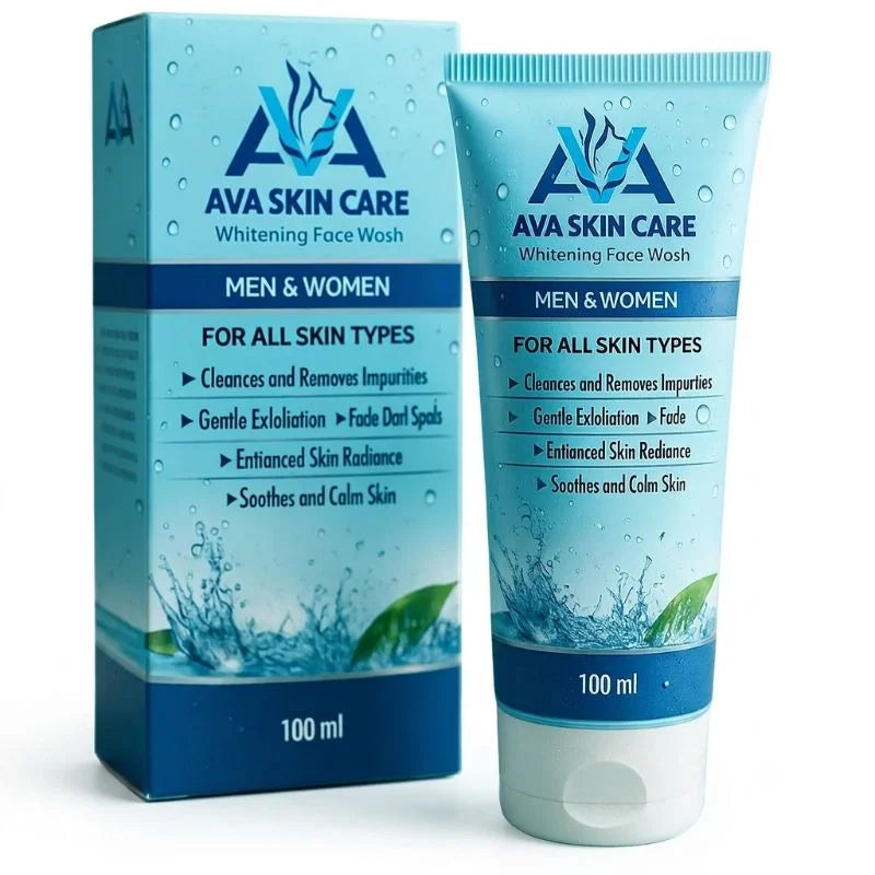 AVA Face Wash | Glycolic Acid & Vitamin-Enriched Brightening Cleanser | Deep Cleansing & Hydrating Formula | For All Skin Types