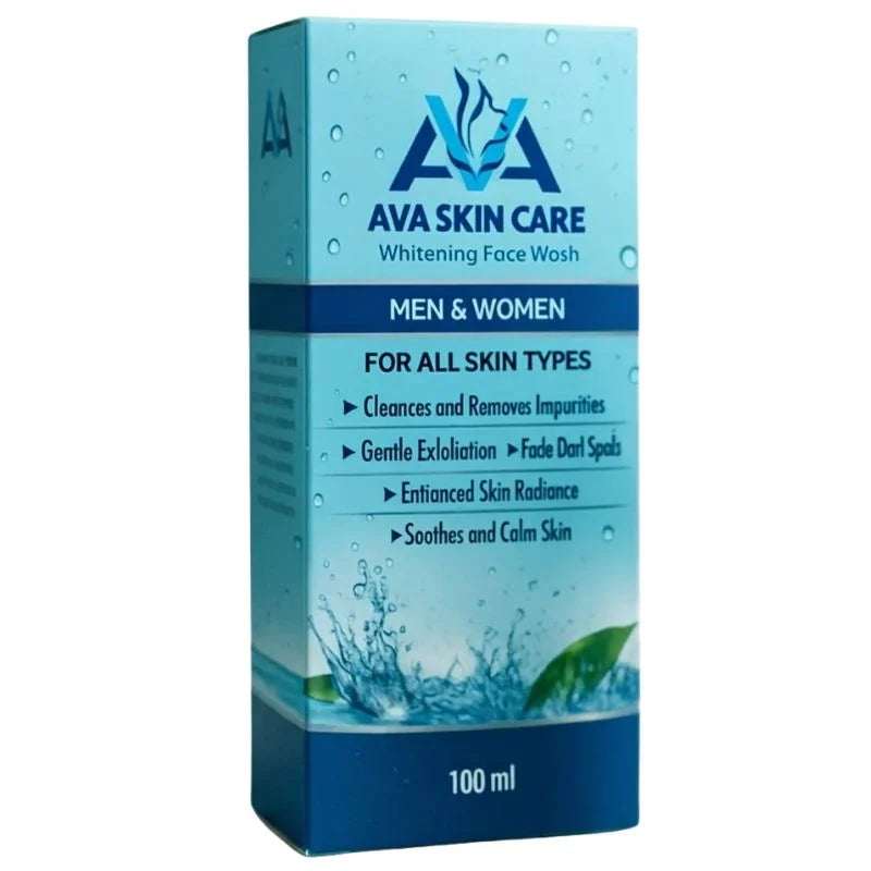 AVA Face Wash | Glycolic Acid & Vitamin-Enriched Brightening Cleanser | Deep Cleansing & Hydrating Formula | For All Skin Types