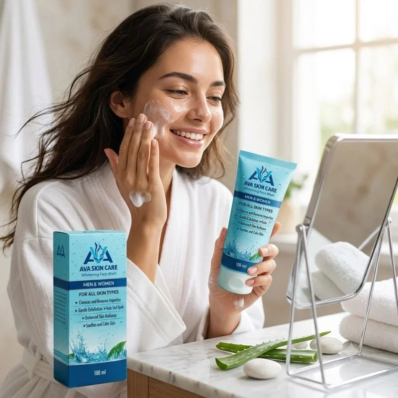 AVA Face Wash | Glycolic Acid & Vitamin-Enriched Brightening Cleanser | Deep Cleansing & Hydrating Formula | For All Skin Types