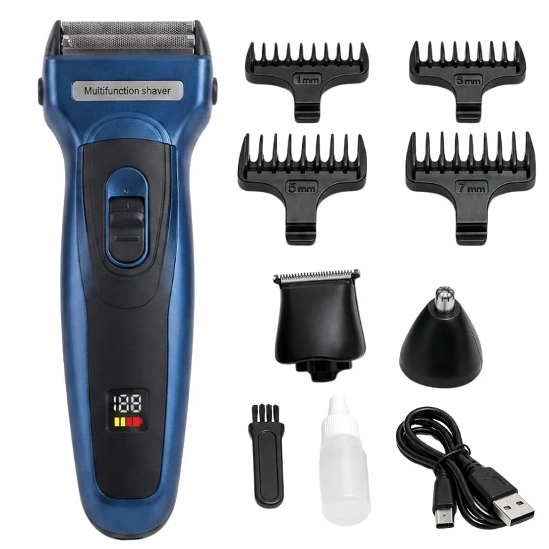 Kemei  USB Electric Hair Clipper | Model KM-5560 |  Rechargeable Hair Trimmer with Nose Trimmer Attachment | Professional Grooming Kit