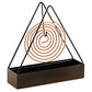 Triangle-Shaped Iron Mosquito Coil Holder | Creative Hanging & Standing Incense Burner | Durable Metal Design | Black | Pack of 1