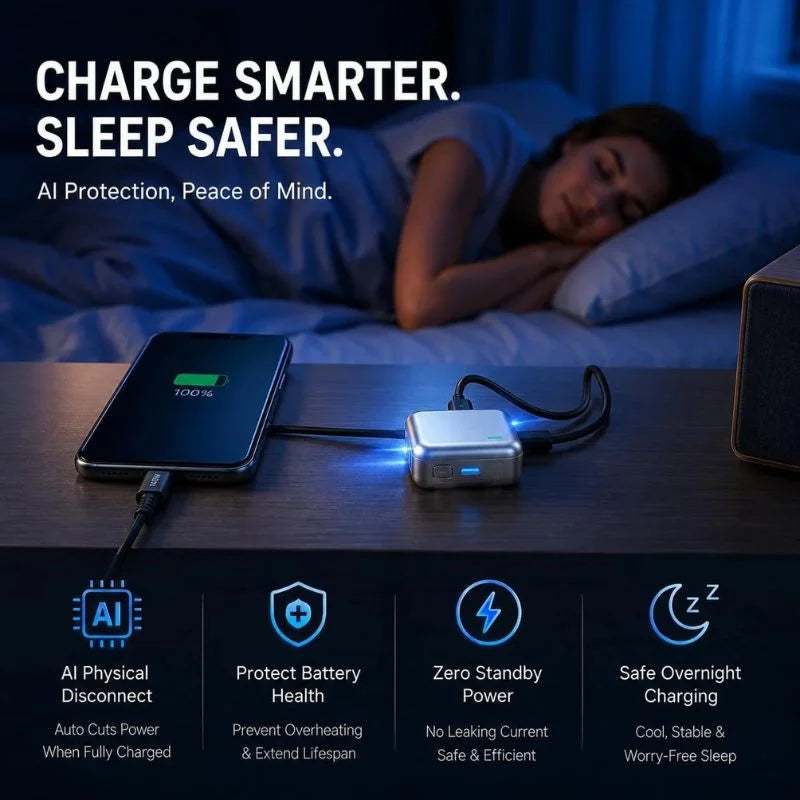Automatic Charging Disconnector | Model LX-007 | Smart Auto Power Cut-Off Battery Protector | Type-C to Type-C Fast Charging Guardian