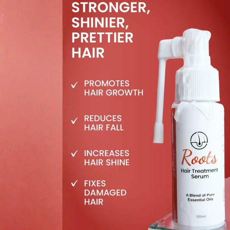 Roots Hair Treatment Serum | Nourishing Hair Growth Serum for Men & Women | Smooth, Shiny & Frizz-Free Hair | 50ml